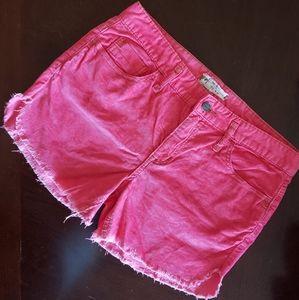 FREE PEOPLE pink corduroy short shorts w/ thigh slits
